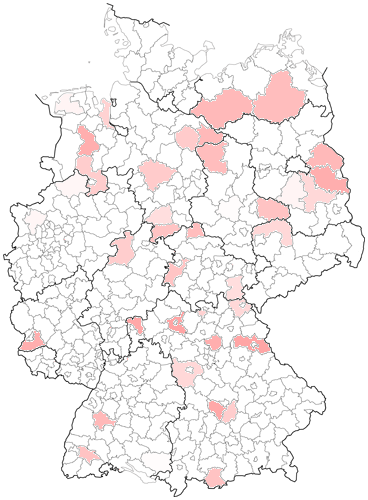 Landkreis-Karte offener Fälle